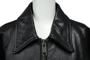 極美品 21秋ランウェイ BALENCIAGA バレンシアガ オーバーサイズレザージャケット 662134 カーフ ブラック サイズ44 中古 61433