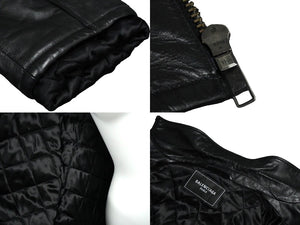 極美品 21秋ランウェイ BALENCIAGA バレンシアガ オーバーサイズレザージャケット 662134 カーフ ブラック サイズ44 中古 61433
