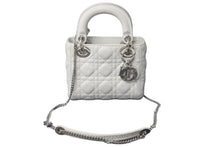 Load image into Gallery viewer, Christian Dior クリスチャンディオール レディーディオール ショルダーバッグ カナージュ ラムスキン ホワイト 美品 中古 61455