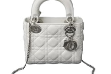 Load image into Gallery viewer, Christian Dior クリスチャンディオール レディーディオール ショルダーバッグ カナージュ ラムスキン ホワイト 美品 中古 61455