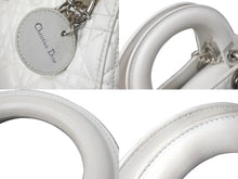 Load image into Gallery viewer, Christian Dior クリスチャンディオール レディーディオール ショルダーバッグ カナージュ ラムスキン ホワイト 美品 中古 61455