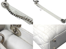 Load image into Gallery viewer, Christian Dior クリスチャンディオール レディーディオール ショルダーバッグ カナージュ ラムスキン ホワイト 美品 中古 61455
