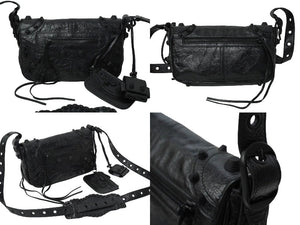 極美品 BALENCIAGA バレンシアガ LE CAGOLE ルカゴール ショルダーバッグ 719082 スタッズ ブラック 中古 61461