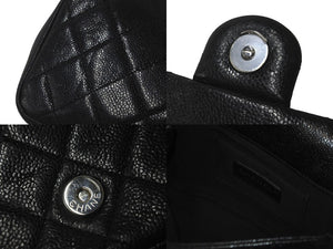 極美品 CHANEL シャネル チェーンショルダーバッグ ミニマトラッセ 29番台 ソーブラック キャビアスキン ブラック金具 中古 61462