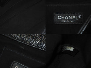 極美品 CHANEL シャネル チェーンショルダーバッグ ミニマトラッセ 29番台 ソーブラック キャビアスキン ブラック金具 中古 61462