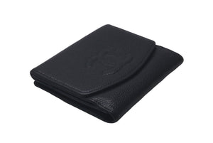 CHANEL シャネル 二つ折り財布 ココマーク Wホック財布 ブラック キャビアスキン 美品 中古 61464
