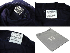 極美品 CHANEL シャネル スポーツライン バケットハット ネイビー ココマーク 帽子 ロゴ パッカブル仕様 サイズM 中古 61465