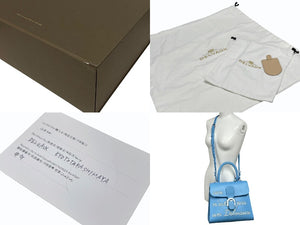 極美品 DELVAUX デルヴォー L'Humour MM ルーモア MM ハンドバッグ AA0480AAM040BCM 2WAY ブルー シルバー金具 中古 4b006147 