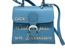 画像をギャラリービューアに読み込む, 極美品 DELVAUX デルヴォー L&#39;Humour MM ルーモア MM ハンドバッグ AA0480AAM040BCM 2WAY ブルー シルバー金具 中古 4b006147 