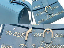 画像をギャラリービューアに読み込む, 極美品 DELVAUX デルヴォー L&#39;Humour MM ルーモア MM ハンドバッグ AA0480AAM040BCM 2WAY ブルー シルバー金具 中古 4b006147 