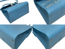 画像をギャラリービューアに読み込む, 極美品 DELVAUX デルヴォー L&#39;Humour MM ルーモア MM ハンドバッグ AA0480AAM040BCM 2WAY ブルー シルバー金具 中古 4b006147 