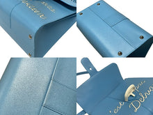 画像をギャラリービューアに読み込む, 極美品 DELVAUX デルヴォー L&#39;Humour MM ルーモア MM ハンドバッグ AA0480AAM040BCM 2WAY ブルー シルバー金具 中古 4b006147 