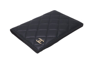 極美品 CHANEL シャネル ココマーク パスポートケース 22番台 ラムスキン ブラック ワインレッド 中古 61473