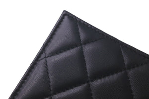 極美品 CHANEL シャネル ココマーク パスポートケース 22番台 ラムスキン ブラック ワインレッド 中古 61473