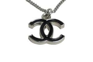 極美品 CHANEL シャネル ココマーク ネックレス チョーカー 05A アクセサリー シルバー ブラック 中古 61476