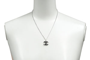 極美品 CHANEL シャネル ココマーク ネックレス チョーカー 05A アクセサリー シルバー ブラック 中古 61476