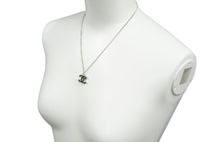 極美品 CHANEL シャネル ココマーク ネックレス チョーカー 05A アクセサリー シルバー ブラック 中古 61476