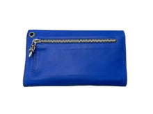 Load image into Gallery viewer, CHROME HEARTS クロムハーツ ウェーブ ノベルティレザー 長財布 ダガージップ ブルー シルバー925 美品 中古 61478