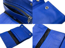 Load image into Gallery viewer, CHROME HEARTS クロムハーツ ウェーブ ノベルティレザー 長財布 ダガージップ ブルー シルバー925 美品 中古 61478