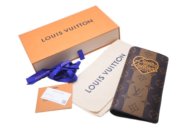 LOUIS VUITTON ルイヴィトン NIGO モノグラム ストライプ ポルトフォイユ・ブラザ 長財布 22SS M81008 ブラウン 美品 中古 61479