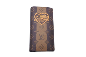 LOUIS VUITTON ルイヴィトン NIGO モノグラム ストライプ ポルトフォイユ・ブラザ 長財布 22SS M81008 ブラウン 美品 中古 61479