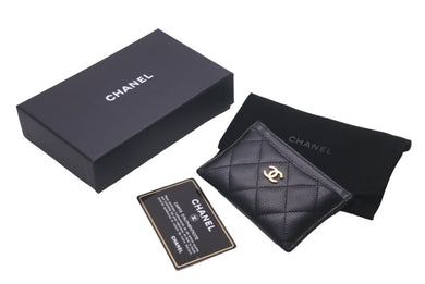 CHANEL シャネル カードケース 29番台 ココマーク ブラック キャビアスキン ゴールド金具 美品 中古 61481