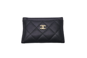 CHANEL シャネル カードケース 29番台 ココマーク ブラック キャビアスキン ゴールド金具 美品 中古 61481