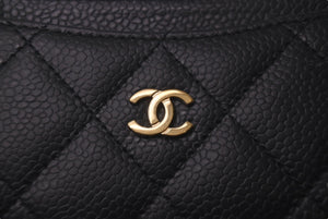 CHANEL シャネル カードケース 29番台 ココマーク ブラック キャビアスキン ゴールド金具 美品 中古 61481