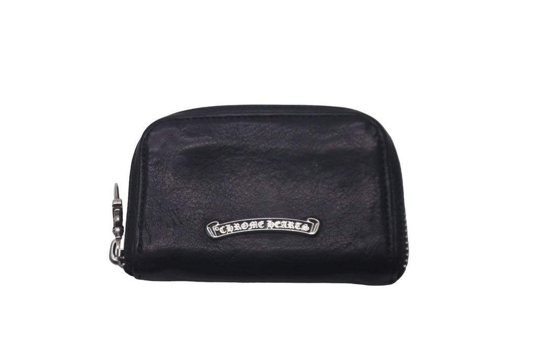 CHROME HEARTS クロムハーツ ダガージップ コインケース 小銭入れ レザー シルバー925 ブラック 美品 中古 61483