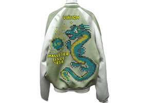 LOUIS VUITTON ルイヴィトン エンブロイダードスーベニアジャケット サイズ44 ポリエステル グリーン 1AFHXY 美品 中古 61485