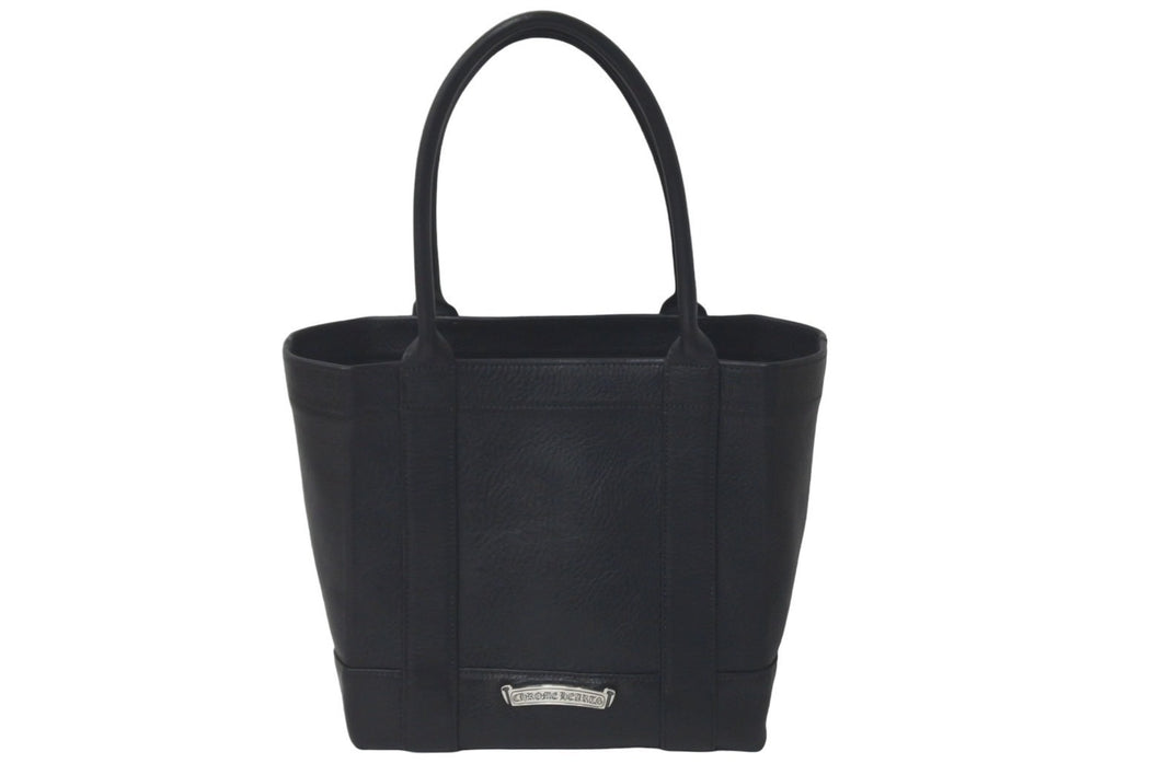 極美品 CHROME HEARTS クロムハーツ トートバッグ ミニ レザー ブラック シルバー925 シルバー金具 中古 61488