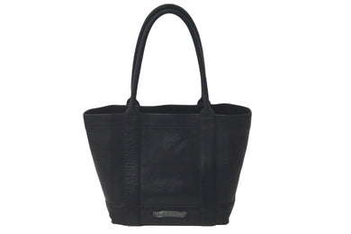 CHROME HEARTS クロムハーツ ミニ レザー トートバッグ ブラック シルバー925 ユニセックス 美品 中古 61489