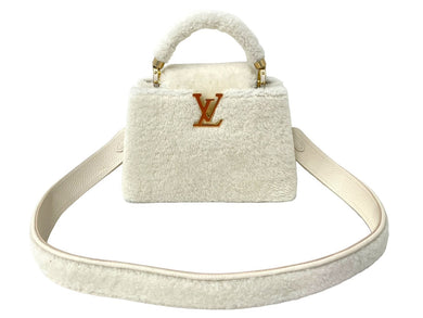 新品同様 LOUIS VUITTON ルイ ヴィトン ファーカプシーヌBB ２WAYショルダーバッグ M21089 ムートン レザー ホワイト 中古 61490