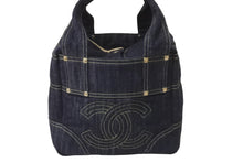 Load image into Gallery viewer, CHANEL シャネル ハンドバッグ スパークリングデニム ココマーク A31985 10番台 インディゴ ゴールド金具 美品 中古 61491