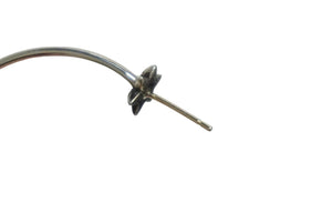 極美品 CHROME HEARTS クロムハーツ フープピアス スターモチーフ 2.6g 内径3.8cm シルバー925 中古 61498