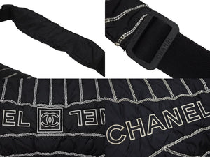 CHANEL シャネル スポーツライン ショルダーバッグ A32807 10番台 ココマーク ステッチ ナイロン ブラック 美品 中古 4b006150