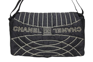 CHANEL シャネル スポーツライン ショルダーバッグ A32807 10番台 ココマーク ステッチ ナイロン ブラック 美品 中古 4b006150