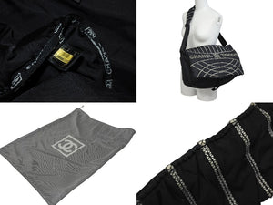CHANEL シャネル スポーツライン ショルダーバッグ A32807 10番台 ココマーク ステッチ ナイロン ブラック 美品 中古 4b006150