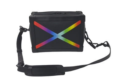 LOUIS VUITTON ルイヴィトン ソフトトランク ショルダーバッグ M30341 ヴァージル レザー レインボー ブラック 美品 中古 61506