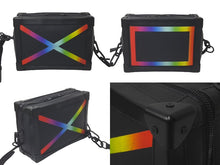 画像をギャラリービューアに読み込む, LOUIS VUITTON ルイヴィトン ソフトトランク ショルダーバッグ M30341 ヴァージル レザー レインボー ブラック 美品 中古 61506