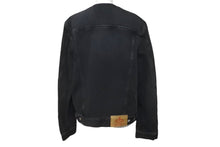Load image into Gallery viewer, 新品同様 PRADA プラダ 23SS ノーカラーデニムジャケット トライアングルロゴ Mサイズ コットン ブラック 中古 61508