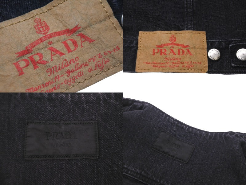 新品同様 PRADA プラダ 23SS ノーカラーデニムジャケット 新品同様 PRADA プラダ 23SS ノーカラーデニムジャケット