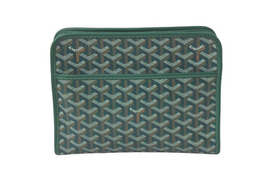 新品同様 GOYARD ゴヤール クラッチバッグ ジュバンス MM ポーチ グリーン ゴヤールディンキャンバス シルバー金具 中古 61511
