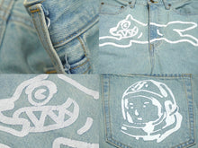 画像をギャラリービューアに読み込む, ICE CREAM アイスクリーム BAGGY DENIM SHORTS バギーデニムショーツ ICJP233P006 サイズL ブルー 美品 中古 61515