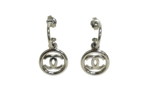 CHANEL シャネル サークル ココマーク スイングピアス メタル シルバー アクセサリー 美品 中古 61523