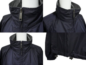 PRADA プラダ パーカー ウィンドブレーカー リバーシブル ジップアップ SGH753 ポリアミド グレー ネイビー 52 美品 中古 61530