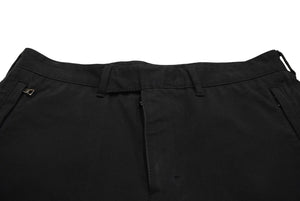 PRADA プラダ テーパードパンツ 裾ファスナー コットン地 裾ブランドロゴ イタリア ブラック レッド 46 美品 中古 61541 