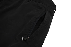 PRADA プラダ テーパードパンツ 裾ファスナー コットン地 裾ブランドロゴ イタリア ブラック レッド 46 美品 中古 61541 