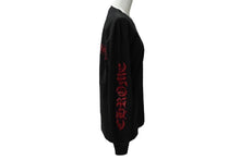 Load image into Gallery viewer, CHROME HEARTS クロムハーツ 長袖Ｔシャツ ブランドロゴ スクロールロゴ サイズS ブラック レッド コットン 美品 中古 61550