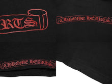 Load image into Gallery viewer, CHROME HEARTS クロムハーツ 長袖Ｔシャツ ブランドロゴ スクロールロゴ サイズS ブラック レッド コットン 美品 中古 61550